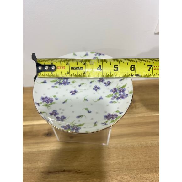 Vintage Tea cup & Saucer; Floral Violet Gold Rim - Picture 12 of 14